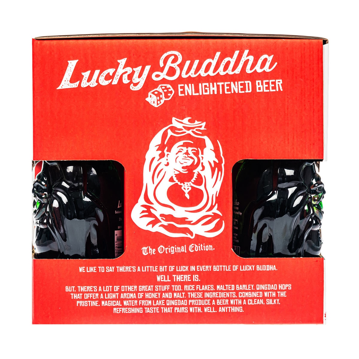 Lucky Buddha Gift Pack 6 x 330ml With 2 Glasses