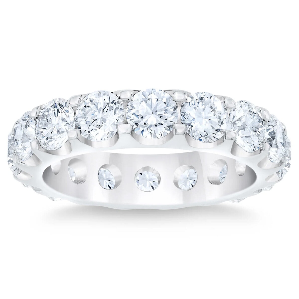 4.70ctw Round Brilliant Cut Diamond Eternity Ring, Platinum