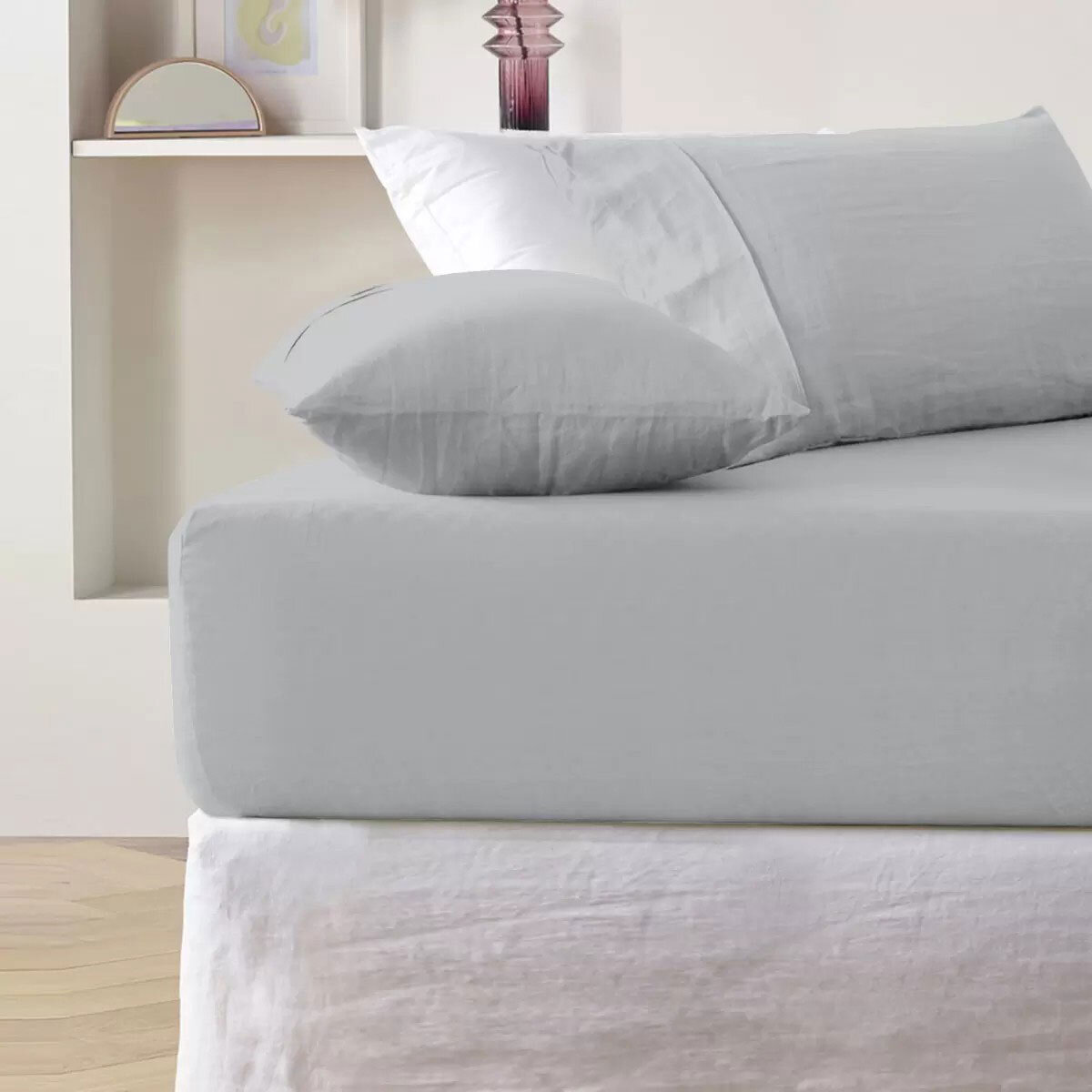 Boutique Living 400 Thread Count Egyptian Cotton 6 Piece Bed Set in Platinum, Super King