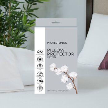 Protect-A-Bed Cotton Pillow Protector, 2 Pack