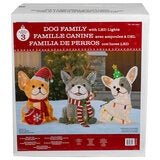 25 inch LED Dog Family With LED Lights- Set of 3