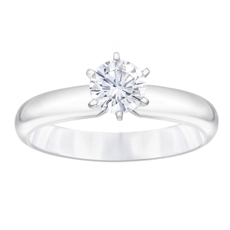 0.50ct Round Brilliant Cut Diamond Solitaire Ring, Platinum 0.50ct Round Brilliant Cut Diamond Solitaire Ring, Platinum