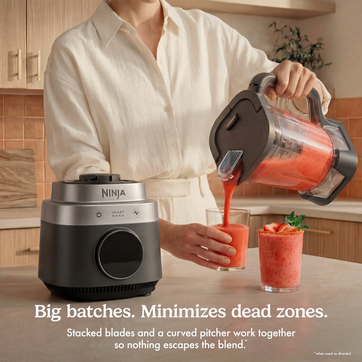 Lifestyle image showing curved pitcher