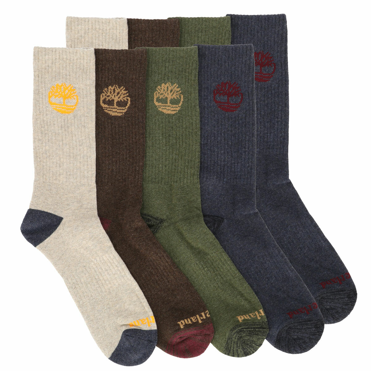 Timberland Men's Crew Socks, 8 Pack in Mixed Neutrals Pack