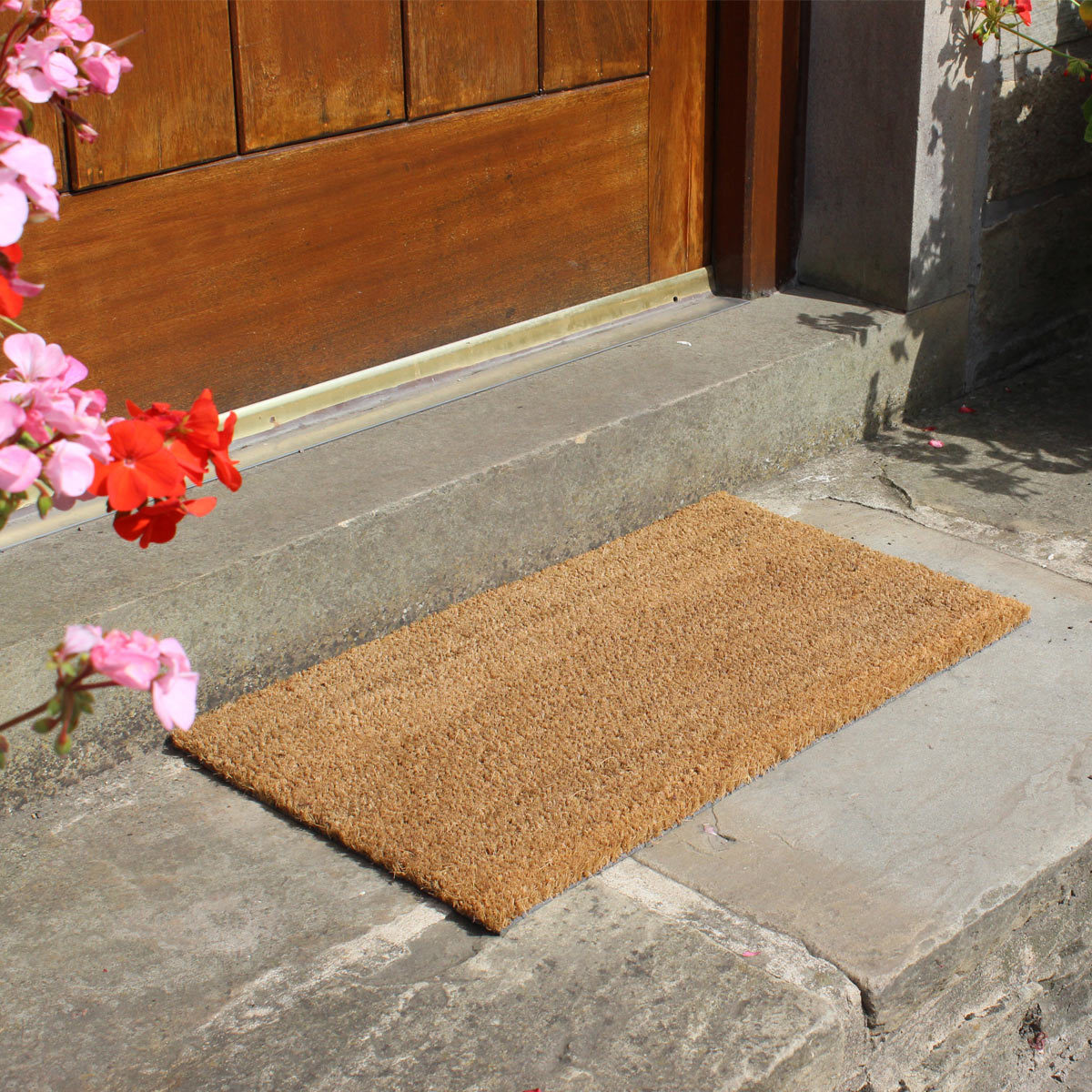 JVL Manor Natural Coir Latex-Backed Door Mat, 40 x 70cm - 2 Pack