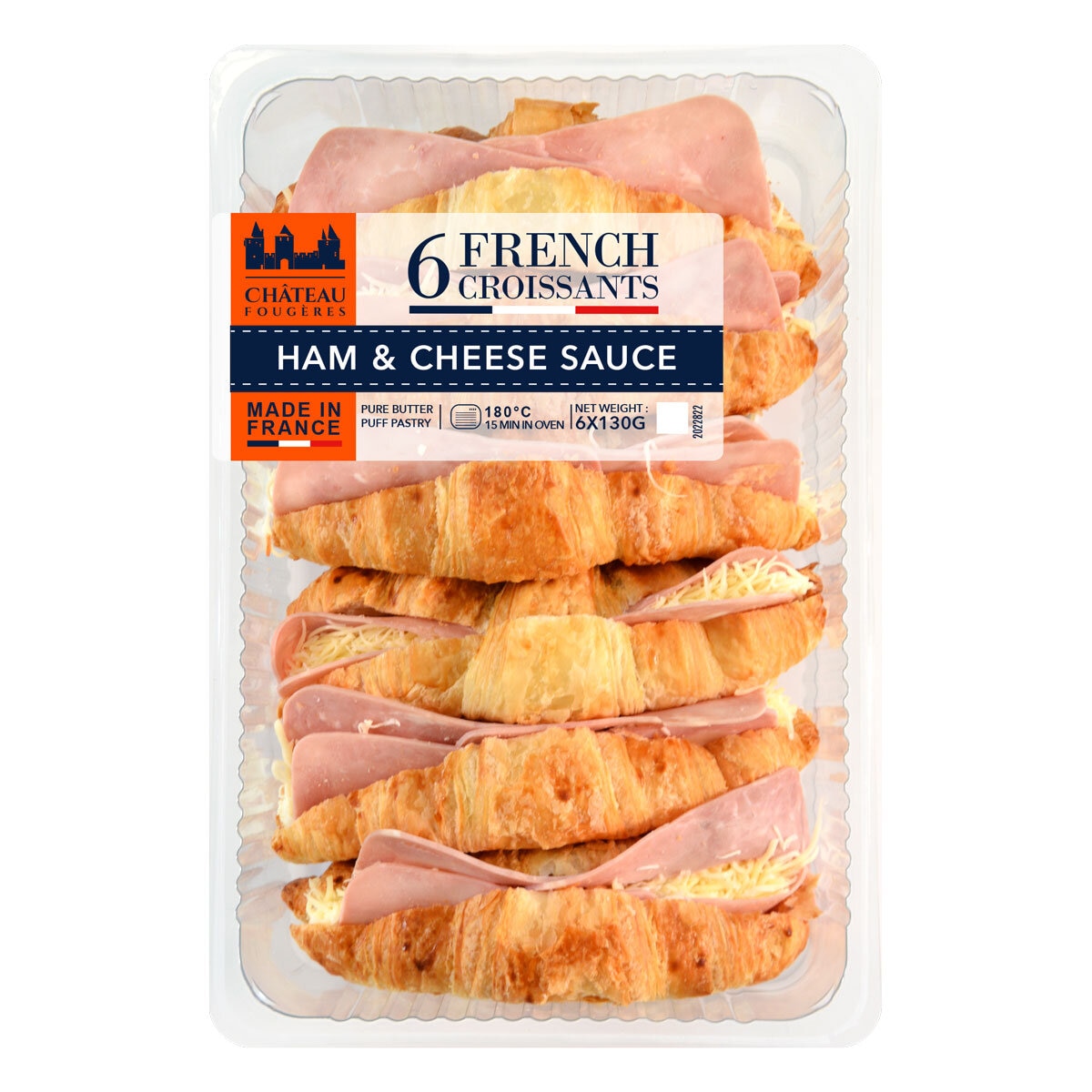 Chateau Fougeres Ham & Cheese Croissants, 6 x 130g