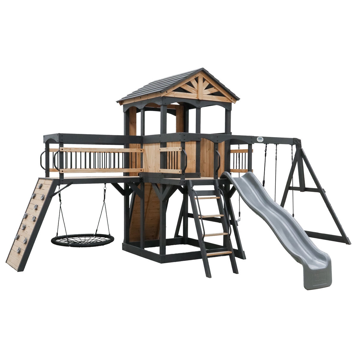 Backyard DiscoveryTimber Crossing Wooden Climbing Frame and Swing Set (3-10 Years)