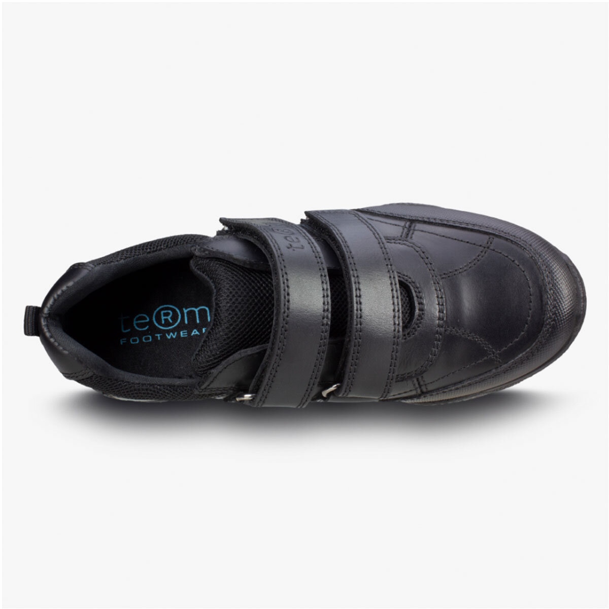 TeⓇm Chivers Double Touch Fastening Boy's School Shoes, Size 1