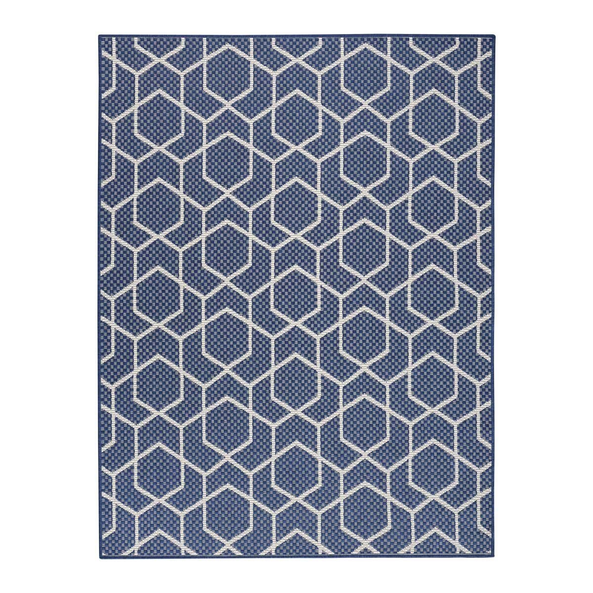 Nourison Horizon Geometric Indoor / Outdoor Rug in 2 Sizes, Navy