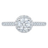 1.00ctw Round Brilliant Cut Diamond Halo Ring,14ct White Gold