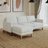 Henredon Murphy Cream Fabric Corner Sofa with Reversible Chaise
