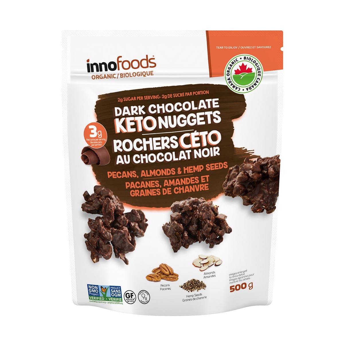 Inno Foods Organic Dark Chocolate Keto Nuggets, 500g | Costco UK