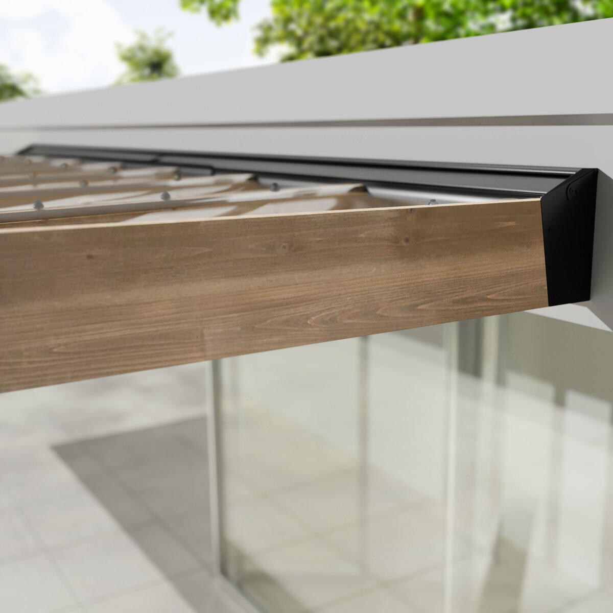 Palram Canopia Helsinki 9ft 10" x 32ft 6" (3m x 9.9m) Cedar Wood Patio Cover