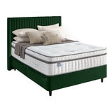 Silentnight Velvet 4 Drawer Divan Base with Slumber Headboard in Rainforest & 3 Sizes