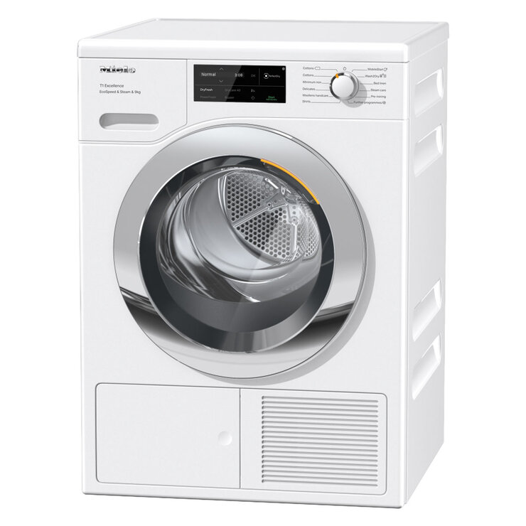 Miele TEL785 WP 9kg Heat Pump Tumble Dryer, A+++ Rated With EcoSpeed in Lotus White