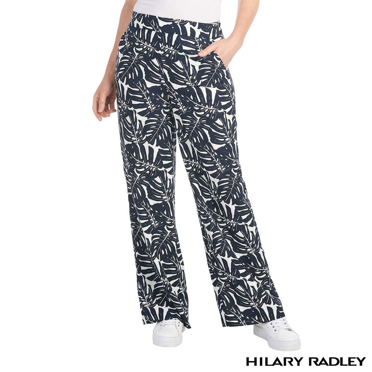 Hilary Radley Wide Leg Pant in Navy