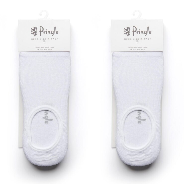 Pringle Men's 2 x 3 Pack Cushioned Invisible Socks in 3 Colours and