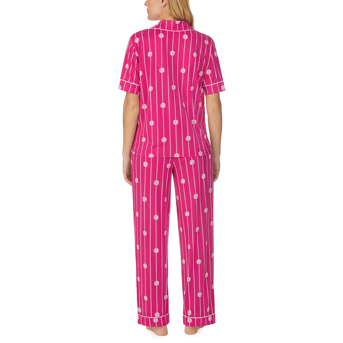 DKNY Notch Collar 3 Piece PJ Set in Pink