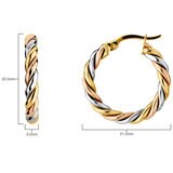 Twist Hoop Earrings, 14ct Yellow Gold
