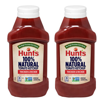 Hunt's 100% Natural Tomato Ketchup, 2 x 1.08kg