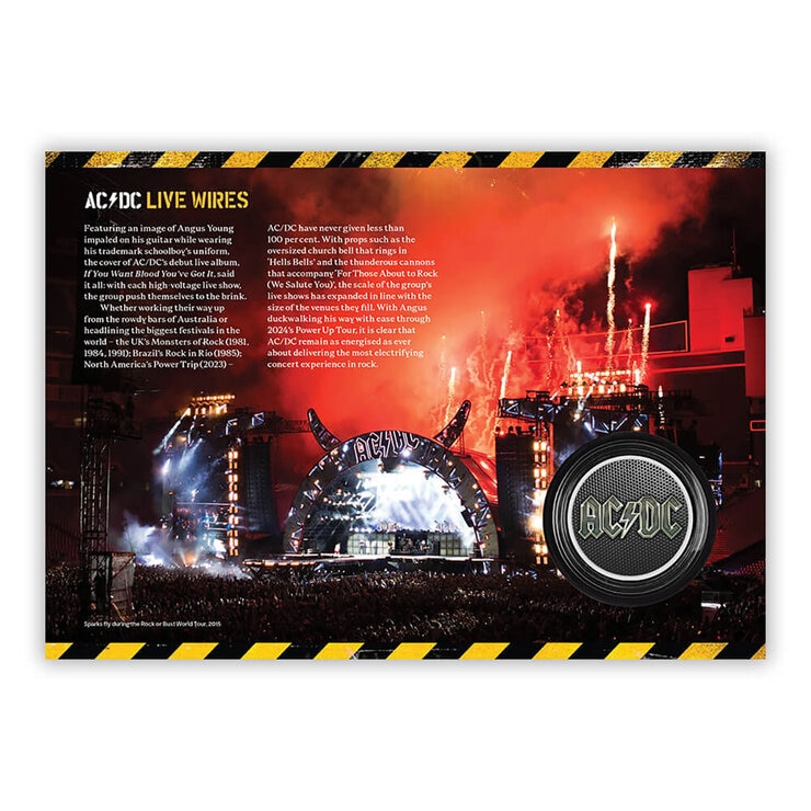 AD/DC Stamps & Medal Cover Live Wires from Royal Mail