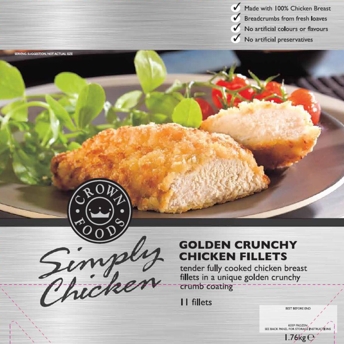 Crown Foods Golden Crunchy Chicken Fillet Bag