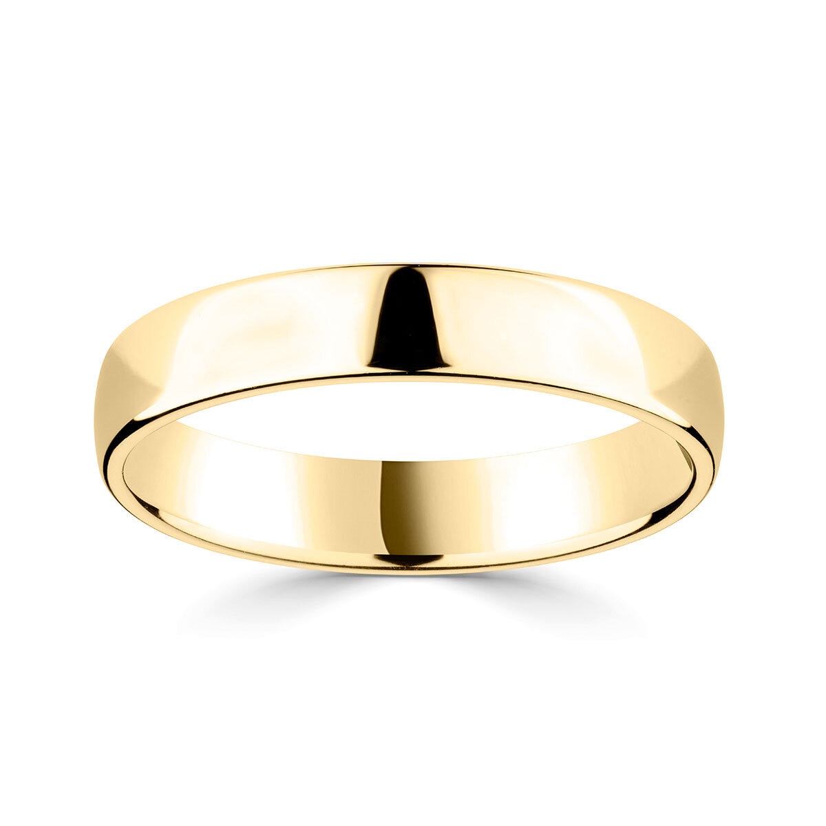4.0mm Basic Light Court Wedding band. 18ct Yellow Gold
