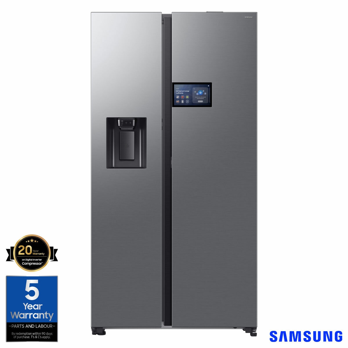 Samsung Series 9, RS90F64EETEU Side by Side Fridge Freezer, E Rated in Silver