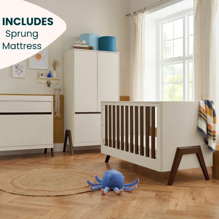 Tutti Bambini Fuori 4 Piece Nursery Set, Sand & Walnut Tutti Bambini Fuori 4 Piece Nursery Set, Sand & Walnut