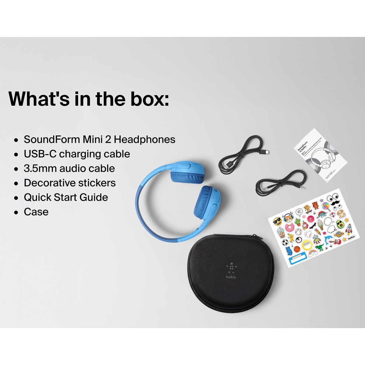 Buy Belkin Soundform Mini 2 Wireless Kids Headphones with Travel Case in Blue at Costco.co.uk Buy Belkin Soundform Mini 2 Wireless Kids Headphones with Travel Case in Blue at Costco.co.uk