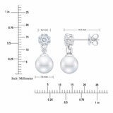 7-7.5mm Akoya White Pearl & 0.45ctw Diamond Earrings, 14ct White Gold 7-7.5mm Akoya White Pearl & 0.45ctw Diamond Earrings, 14ct White Gold