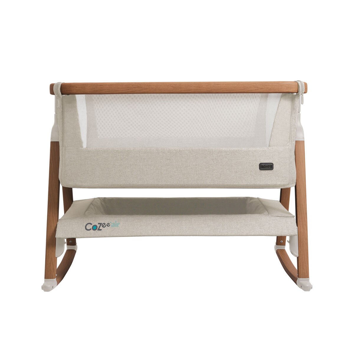 Tutti Bambini CoZee Air Bedside Rocking Crib, Walnut & Ecru
