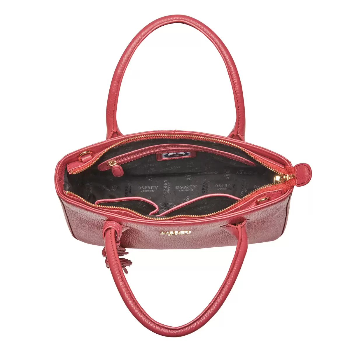 Osprey London Coast Leather Women's Grab Handbag, Cardinal