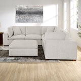 Thomasville Lowell Grey Fabric 6 Piece Modular Sofa
