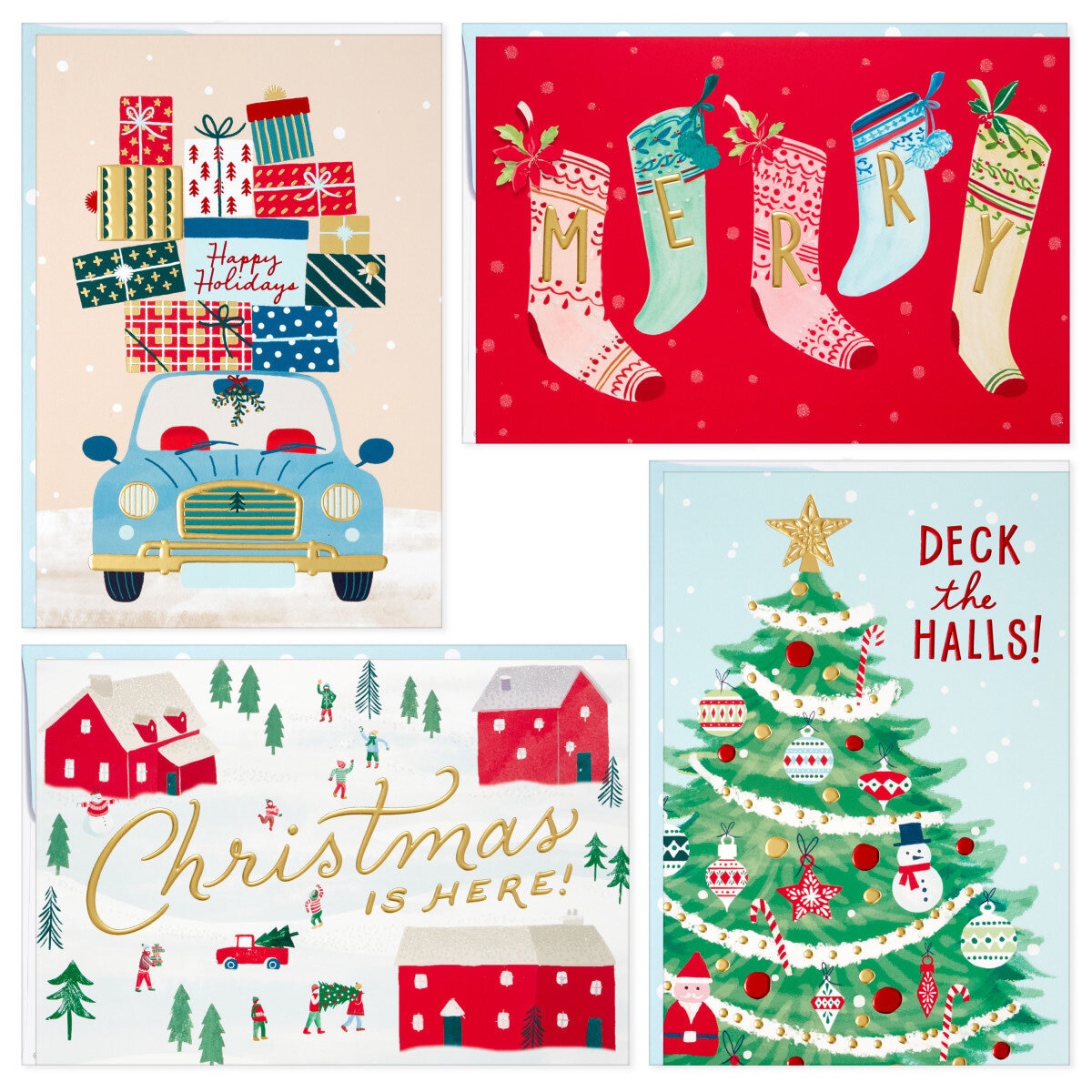 Hallmark Hand Crafted Christmas Card Assortment: Deck The Halls - 40 Pack Hallmark Hand Crafted Christmas Card Assortment: Deck The Halls - 40 Pack