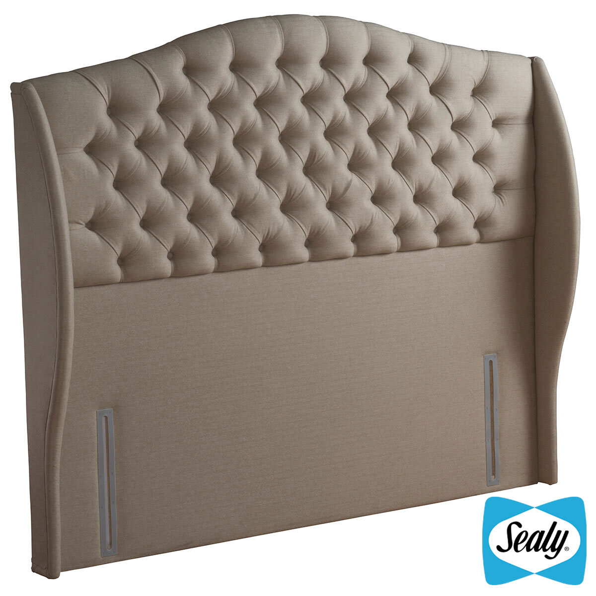 Sealy Richmond Fawn Fabric Full Height Headboard, Super King