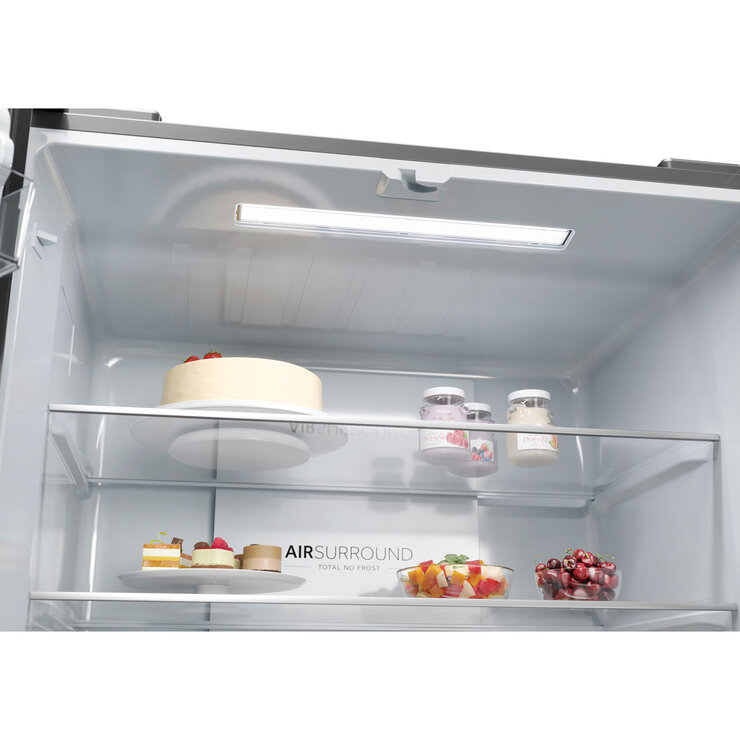 Haier Series 3 HCR3818EWMM Multi Door Fridge Freezer, E Rated in Silver