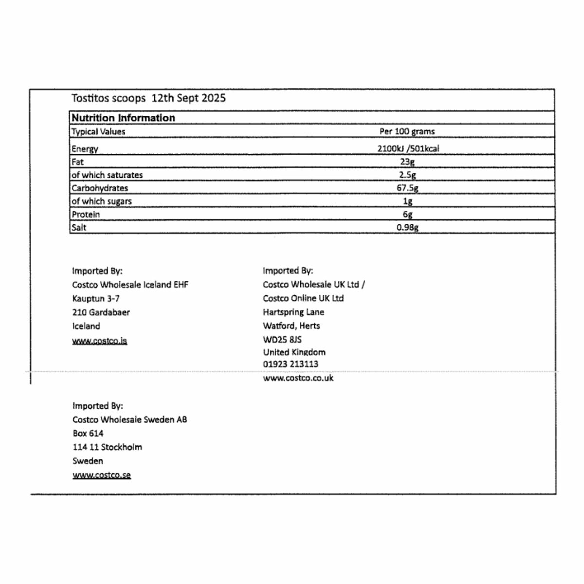 Nutritional Information