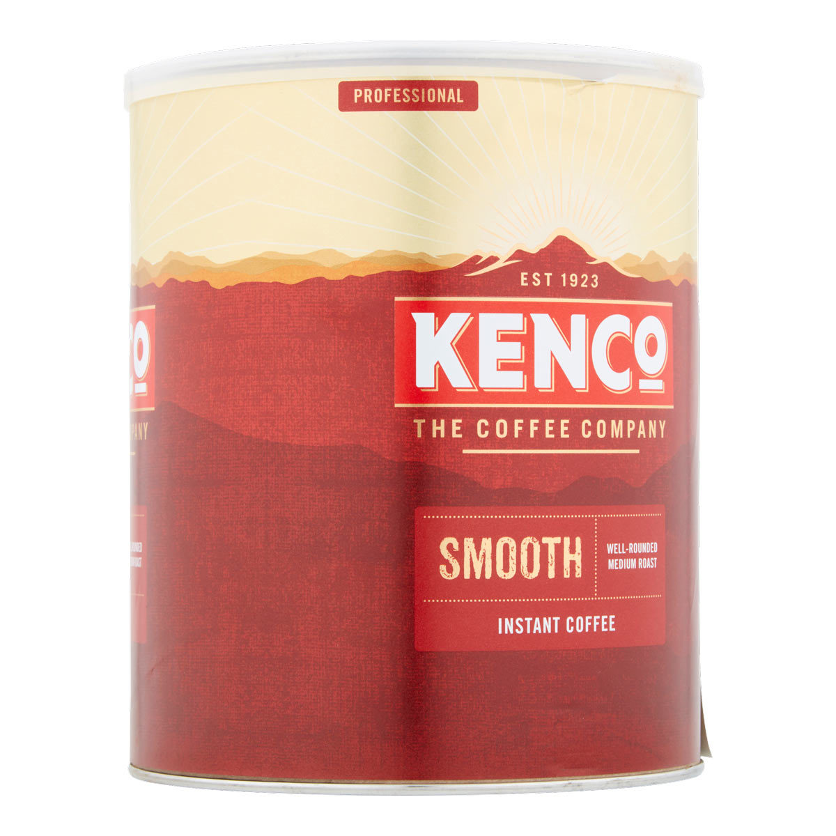 Side on image of Kenco Smooth Coffee in Red tin
