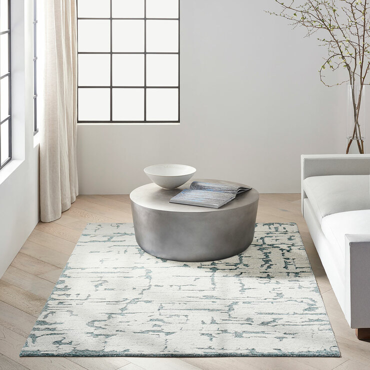 Calvin Klein Sculptural Teal Rug in 2 Sizes