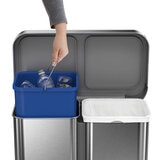 simplehuman 58L Dual Compartment Step Can Bin 