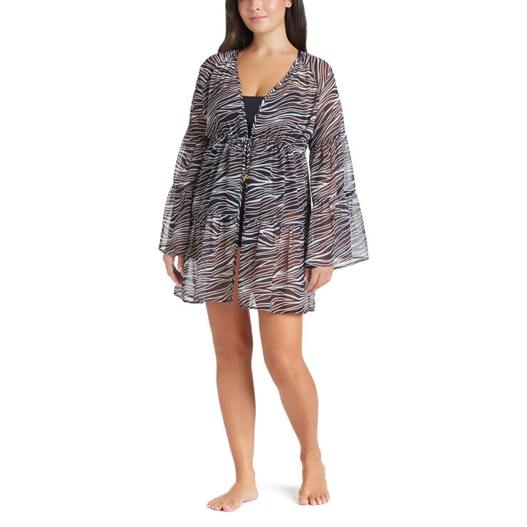 Rod Beattie Ladies Bleu Beach Cover Up Dress in Zebra, Small