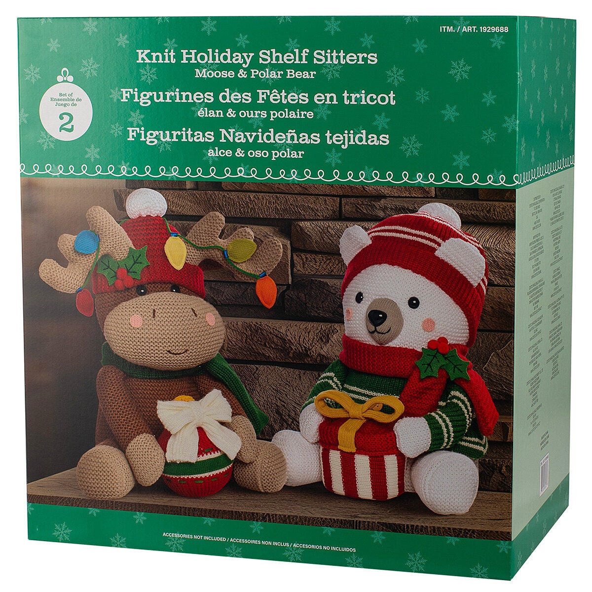 16 inch Christmas Knit Characters Assortment- Set Of 2 16 inch Christmas Knit Characters Assortment- Set Of 2