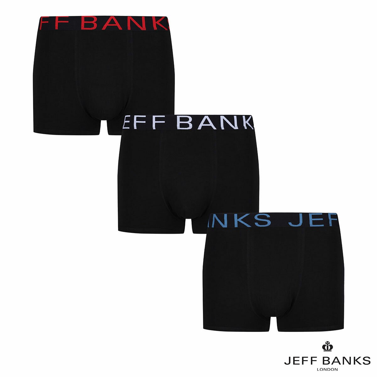 Jeff Banks Trunks 6 Pack in Black