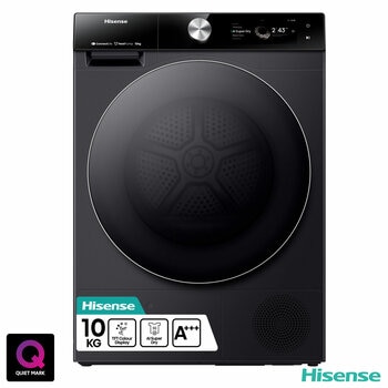 Hisense DH7S107BB, 10kg Heat Pump Tumble Dryer A+++ Rating in Black