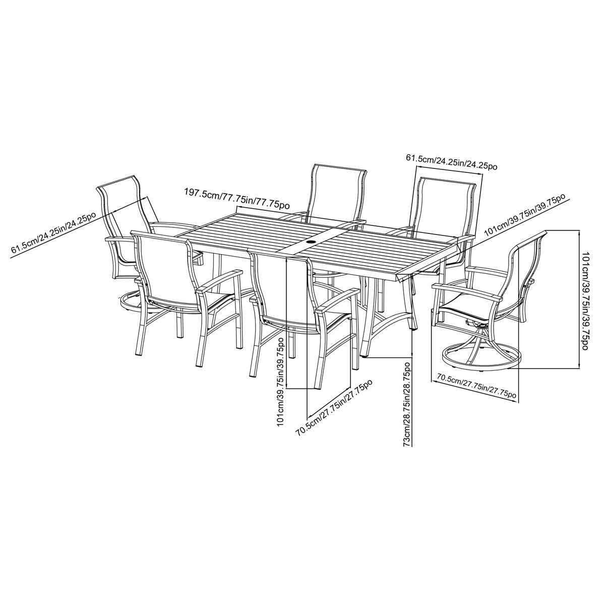 Leyton 7 on sale piece dining set