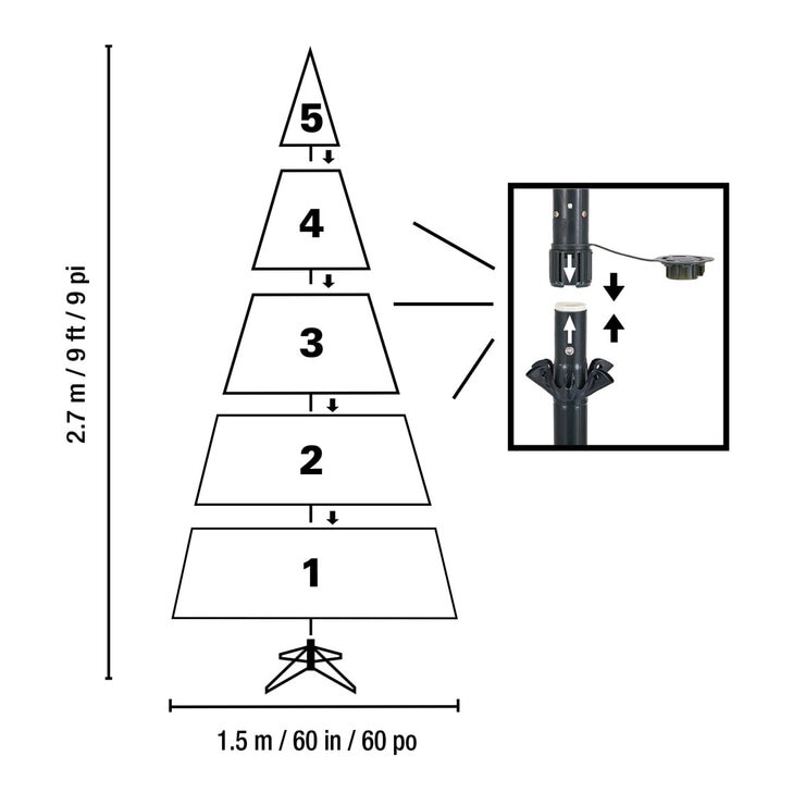 Buy 9ft Pre-lit Aspen Micro Dot LED Tree Dimensions at costco.co.uk