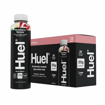 Huel Complete Meal Drink Black Edition Strawberry & Banana 12x500ml Huel Complete Meal Drink Black Edition Strawberry & Banana 12x500ml