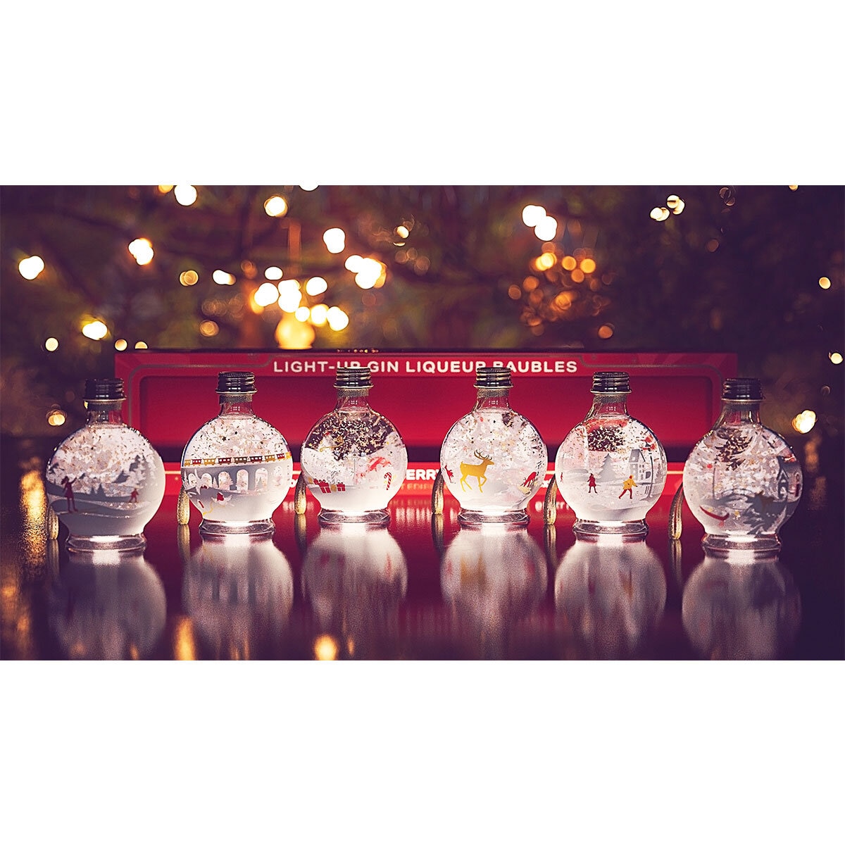 Light Up Gin Liqueur Baubles, 6 x 5cl Costco UK