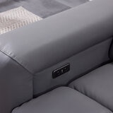 Dallas Grey Leather Power Recliner Armchair Dallas Grey Leather Power Recliner Armchair